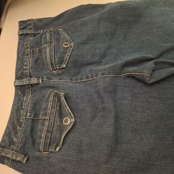 Talbots Size 8‎ Dark Blue Front Seam Cuff Hem Denim Casual Jeans - Picture 3 of 7